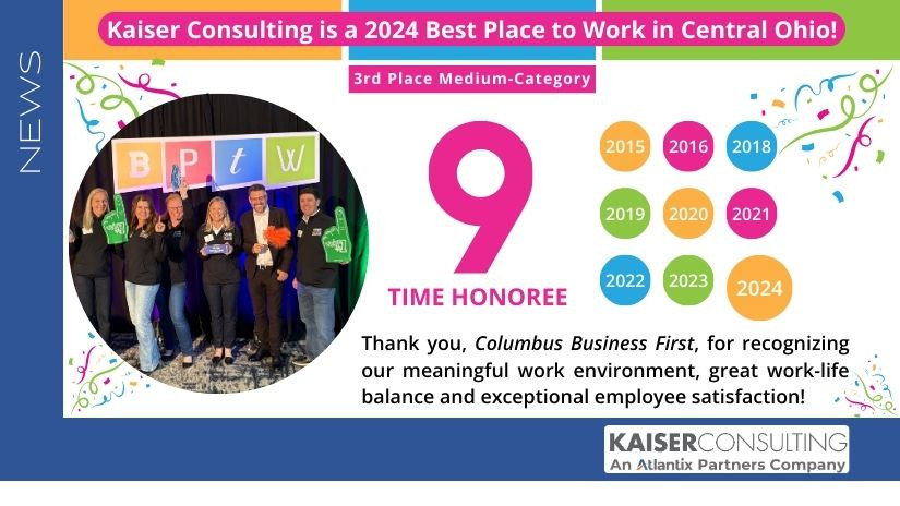 Kaiser Consulting Awarded a Top Three Spot in Central Ohio’s 2024 Best Places to Work cover image